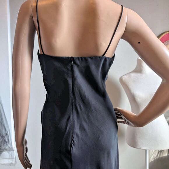 Vintage 90s Cache Prom Gown Beaded Black Cowl Siren Whimsygoth Formal Size 9 - Picture 11 of 14